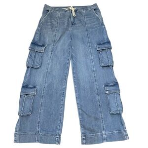 Hidden Blue Denim Wide Leg Cargo Pants - Like New - Waist 31”